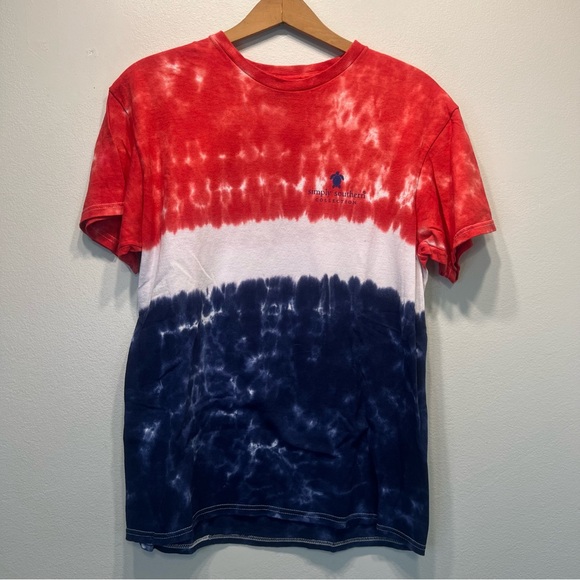 Simply Southern Red White Blue Tye Dye T Shirt Turtle on Back Sz Medium/Small - Picture 2 of 4